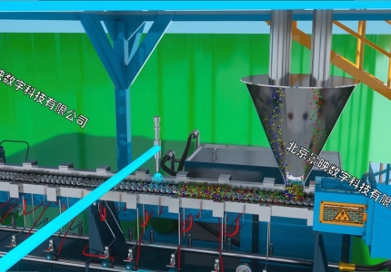 双螺杆挤出机水下切造粒生产线三维动画02