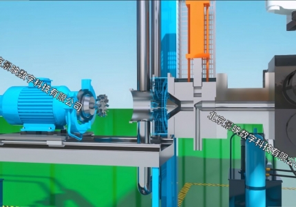 双螺杆挤出机水下切造粒生产线三维动画03